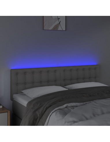 Testiera a LED Grigio 144x5x78/88 cm in Similpelle