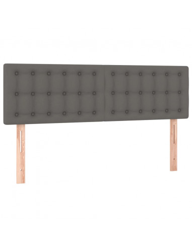 Testiera a LED Grigio 144x5x78/88 cm in Similpelle