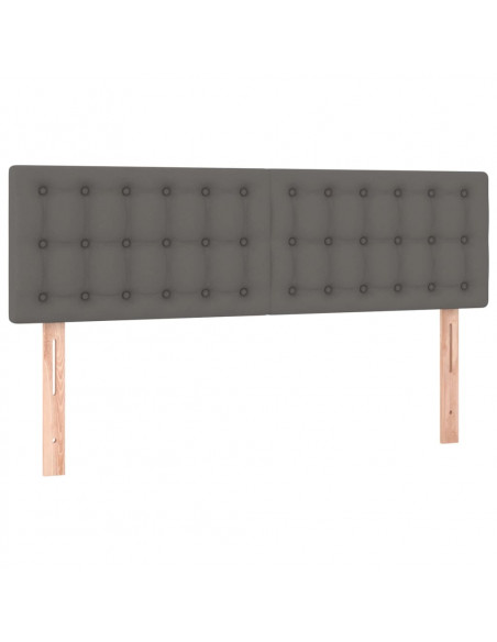 Testiera a LED Grigio 144x5x78/88 cm in Similpelle
