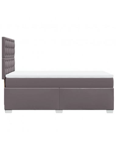 Giroletto a Molle con Materasso Grgio 90x200 cm in Similpelle