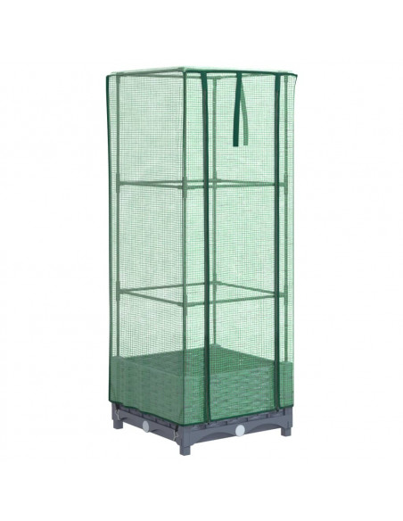 Letto Rialzato con Copertura Serra Effetto Rattan 40x40x123 cm
