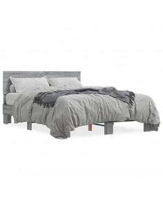 Giroletto Grigio Sonoma 135x190 cm in Legno Multistrato Metallo 2