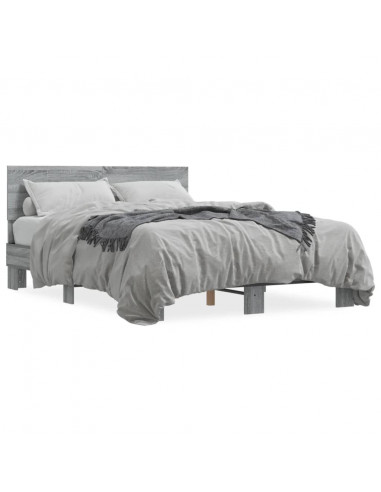 Giroletto Grigio Sonoma 135x190 cm in Legno Multistrato Metallo