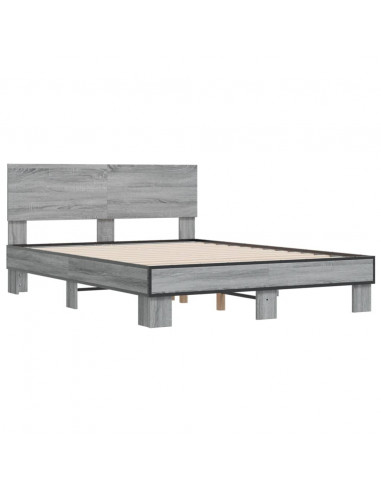 Giroletto Grigio Sonoma 135x190 cm in Legno Multistrato Metallo