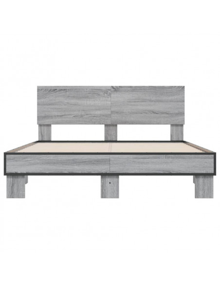 Giroletto Grigio Sonoma 135x190 cm in Legno Multistrato Metallo