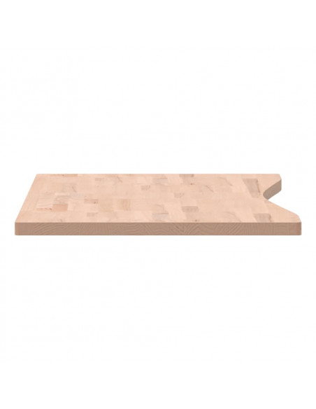 Piano per Scrivania 110x(50-55)x2,5 cm Legno Massello di Faggio