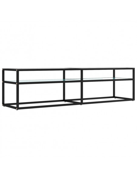 Mobile Porta TV Marmo Bianco 160x40x40,5 cm in Vetro Temperato