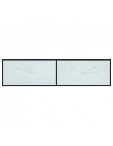 Mobile Porta TV Marmo Bianco 160x40x40,5 cm in Vetro Temperato