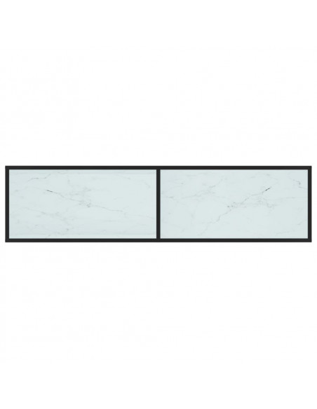 Mobile Porta TV Marmo Bianco 160x40x40,5 cm in Vetro Temperato