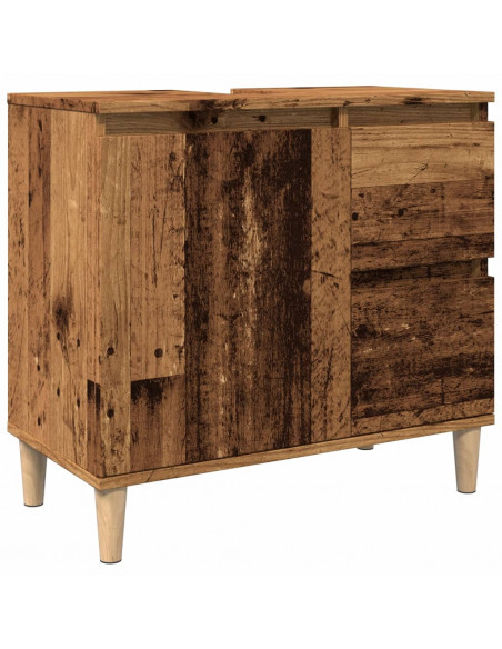 Mobile Sottolavabo Legno Antico 65x33x60 cm in Truciolato