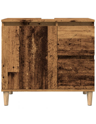Mobile Sottolavabo Legno Antico 65x33x60 cm in Truciolato