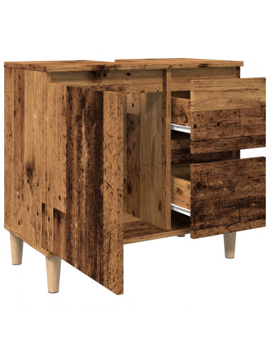 Mobile Sottolavabo Legno Antico 65x33x60 cm in Truciolato