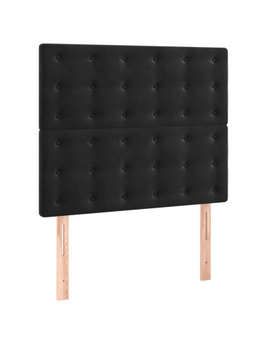 Giroletto con Testiera Nero 90x200 cm in Velluto