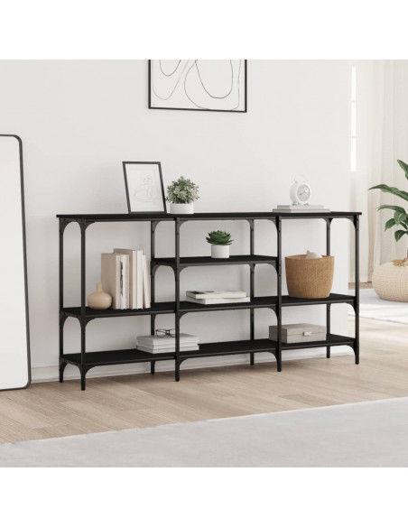 Tavolino Consolle Nero 160x29x80 cm in Legno Multistrato