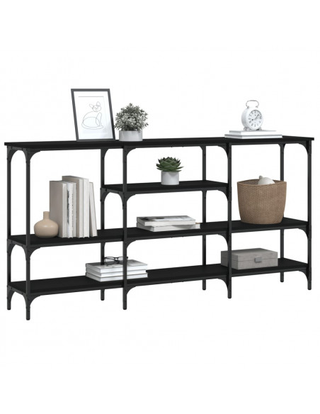 Tavolino Consolle Nero 160x29x80 cm in Legno Multistrato