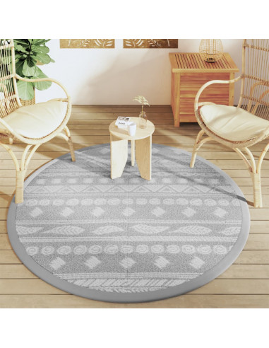 Tappeto da Esterno Grigio Ø160 cm in PP