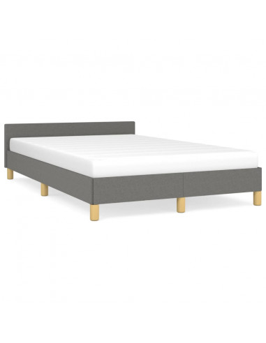 Giroletto con Testiera Grigio Scuro 120x200 cm in Tessuto