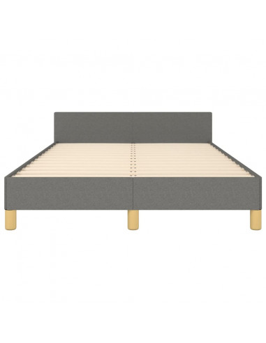 Giroletto con Testiera Grigio Scuro 120x200 cm in Tessuto