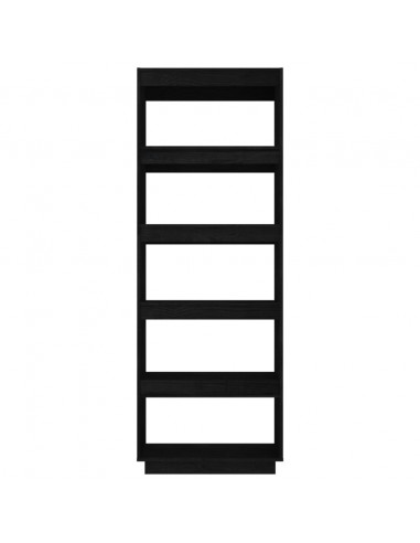 Libreria/Divisorio Nero 60x35x167 cm in Legno Massello di Pino
