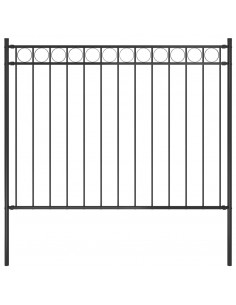 Recinzione da Giardino in Acciaio 1,7x1,2 m Nera 2