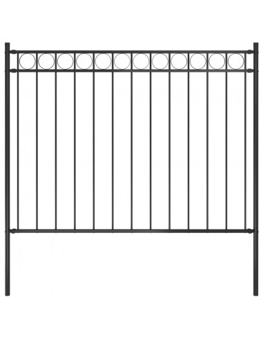 Recinzione da Giardino in Acciaio 1,7x1,2 m Nera