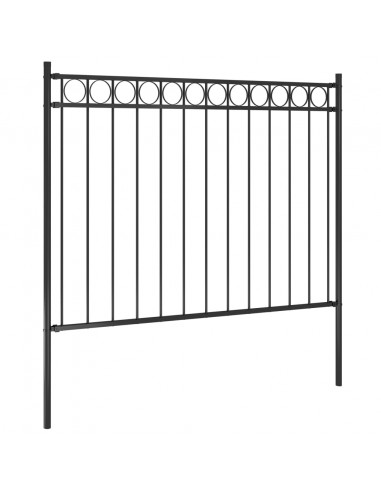 Recinzione da Giardino in Acciaio 1,7x1,2 m Nera