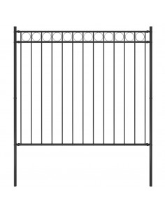 Recinzione da Giardino in Acciaio 1,7x1,5 m Nera 2