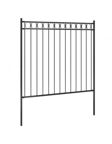 Recinzione da Giardino in Acciaio 1,7x1,5 m Nera