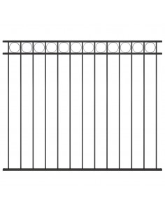Pannello di Recinzione in Acciaio 1,7x1,5 m Nero 2