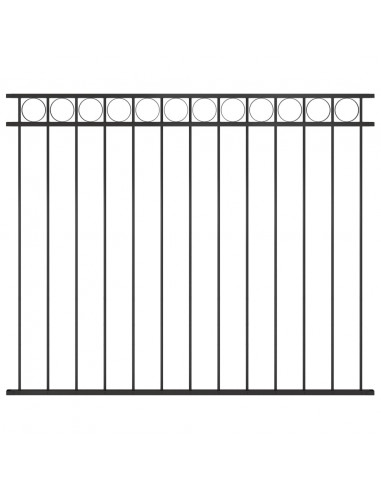 Pannello di Recinzione in Acciaio 1,7x1,5 m Nero