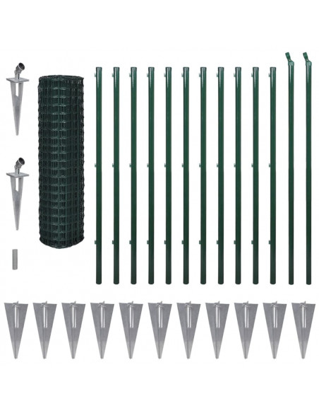 Recinzione Euro in Acciaio 25x1,7 m Verde