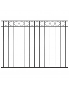Pannello di Recinzione in Acciaio 1,7x1,2 m Nero 2