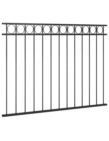 Pannello di Recinzione in Acciaio 1,7x1,2 m Nero