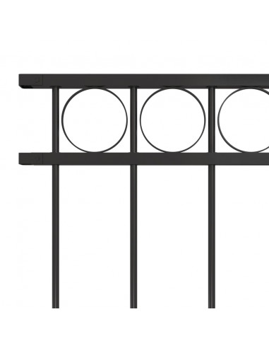 Pannello di Recinzione in Acciaio 1,7x1,2 m Nero