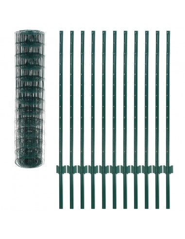 Set Recinzione Euro 20x1,2 m in Acciaio Verde