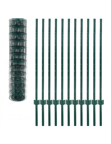 Set Recinzione Euro 20x1,2 m in Acciaio Verde