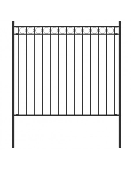 Recinzione da Giardino in Acciaio 1,7x0,8 m Nero