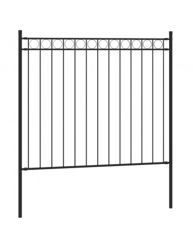 Recinzione da Giardino in Acciaio 1,7x0,8 m Nero