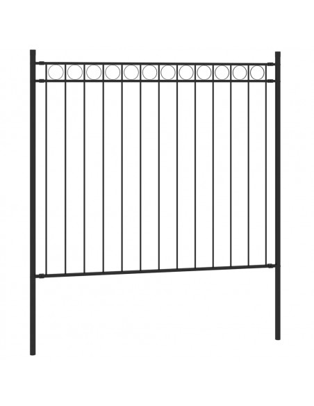 Recinzione da Giardino in Acciaio 1,7x0,8 m Nero