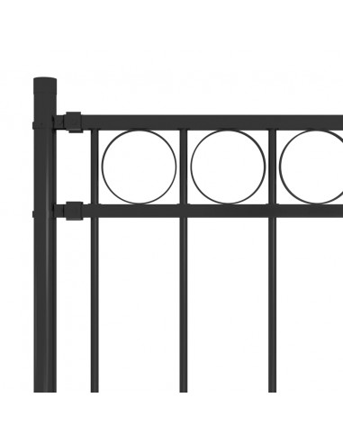 Recinzione da Giardino in Acciaio 1,7x0,8 m Nero