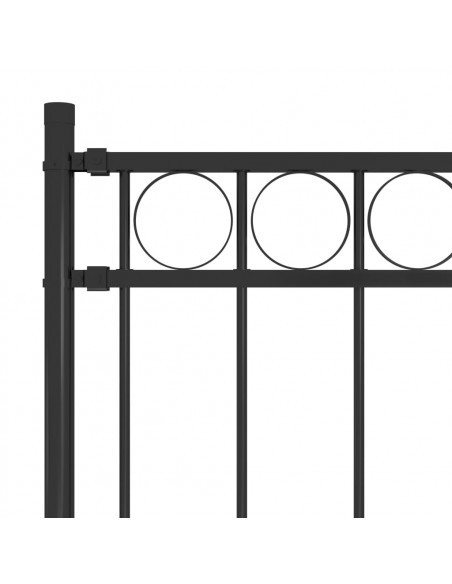 Recinzione da Giardino in Acciaio 1,7x0,8 m Nero