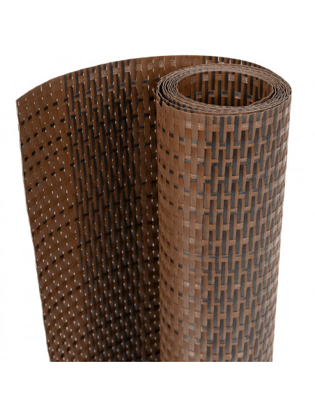 Paravento da Balcone Marrone e Nero 1000x80 cm in Polyrattan