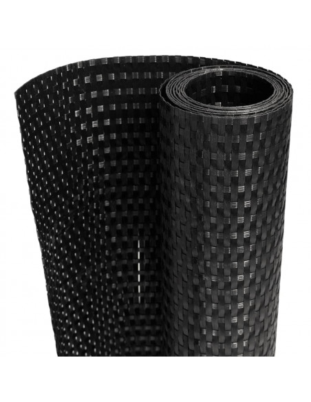Paravento da Balcone Nero 600x80 cm in Polyrattan