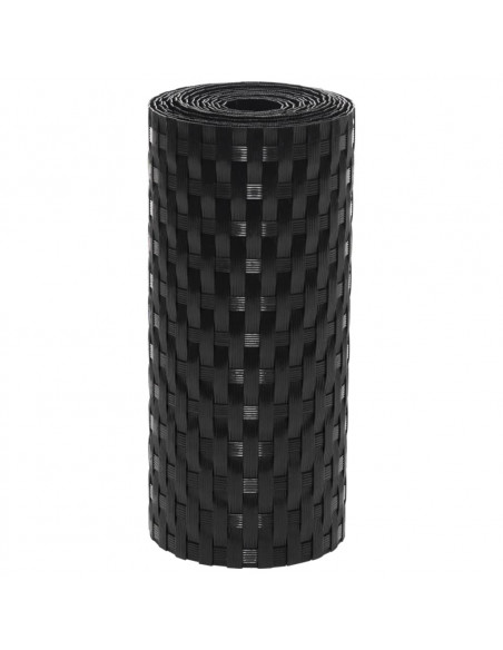 Schermi da Balcone 10 pz Neri 255x19 cm in Polyrattan