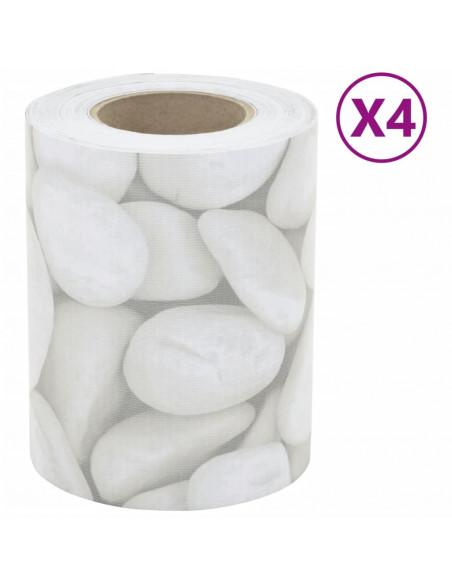 Paravento da Giardino 4 pz Aspetto Marmo Grigio 35x0,19 cm PVC