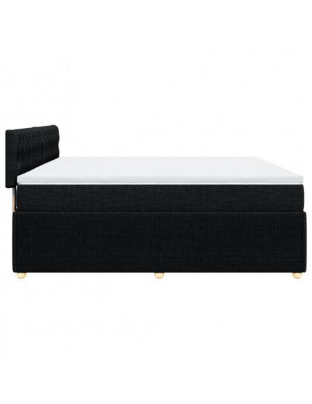 Giroletto a Molle con Materasso Nero 200x200 cm in Tessuto