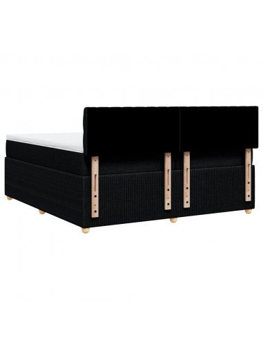 Giroletto a Molle con Materasso Nero 200x200 cm in Tessuto