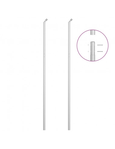 Recinzione in Rete con Pali in Acciaio Zincato 15x1,5 m Argento