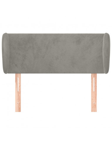 Testiera ad Orecchio Grigio Chiaro 83x23x78/88 cm in Velluto