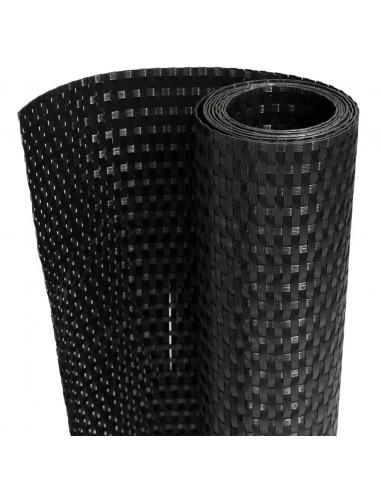 Paravento da Balcone Nero 600x90 cm in Polyrattan